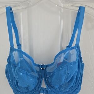 NEW Curvy Kate Victory Polka Balcony Bra in Bright Blue, USA Size 30G, UK 30F